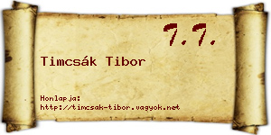 Timcsák Tibor névjegykártya